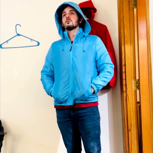 Unisex Sky Blue Vintage i5 Rain Coat - Picture 6 of 6